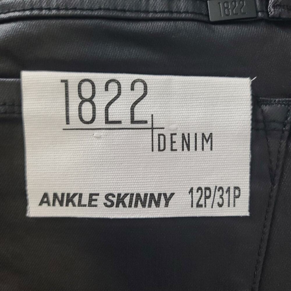 1822 denim Coated ankle/skinny jeans Size 12p mob Wife Girl's night out Festival - Picture 4 of 7